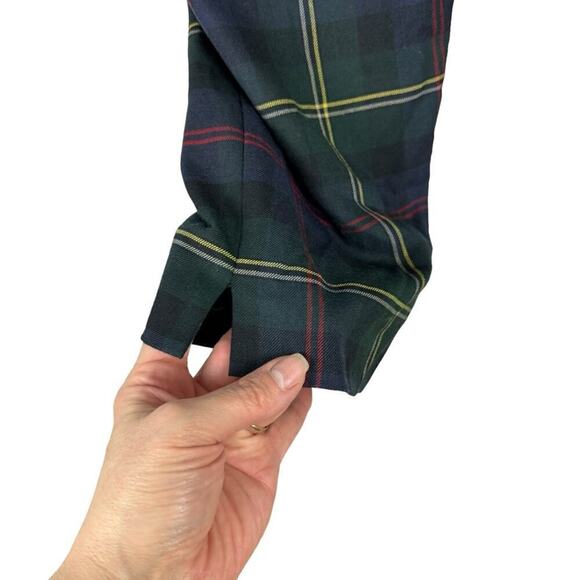 Talbots Plaid Hampshire Straight Leg Ankle Pants Wool Blend New Size 14P - Picture 10 of 16